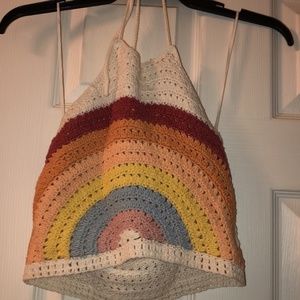 Rainbow knit halter top
